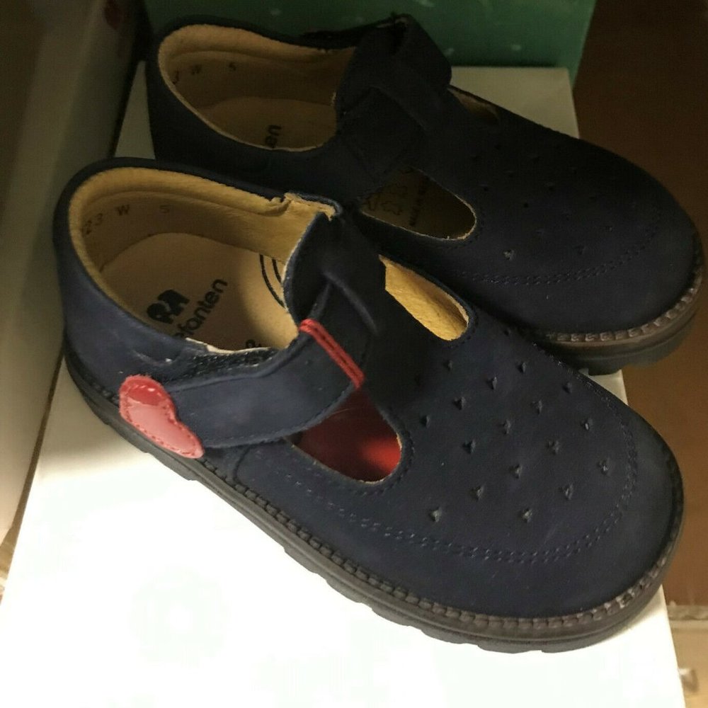 Elefanten Baby Toddler Shoes Beth Navy Leather Kids Shoes New